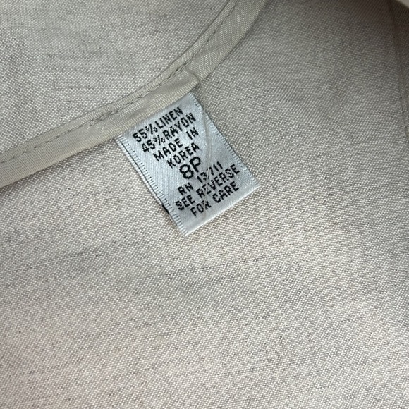 Valerie Stevens Petites Linen khaki blend button down blazer jacket 8P - Picture 8 of 9